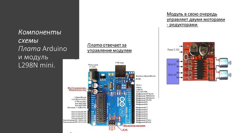 Компоненты схемы Плата Arduino и модуль