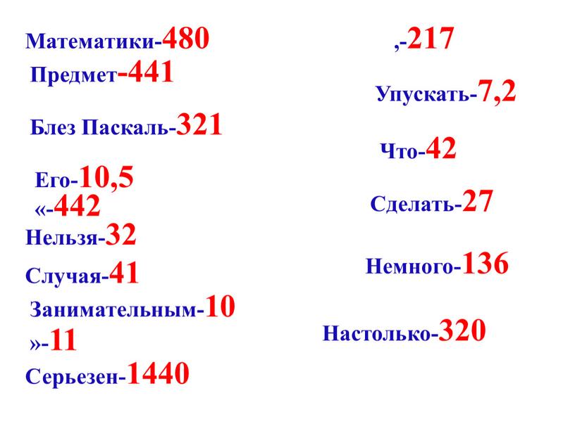 Блез Паскаль-321 ,-217 Занимательным-10