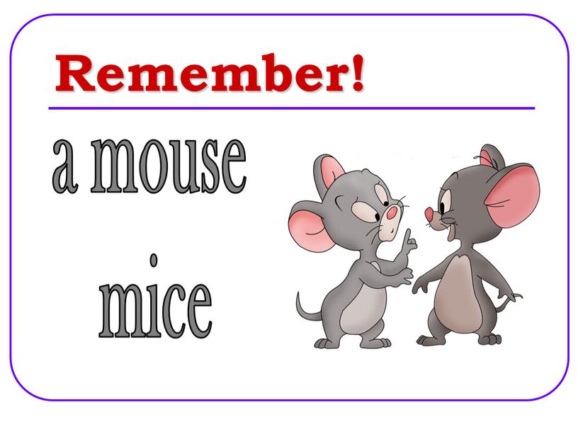 Remember! a mouse mice