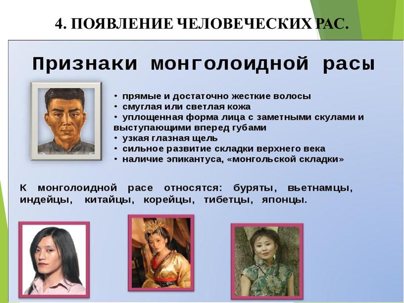 4. ПОЯВЛЕНИЕ ЧЕЛОВЕЧЕСКИХ РАС.