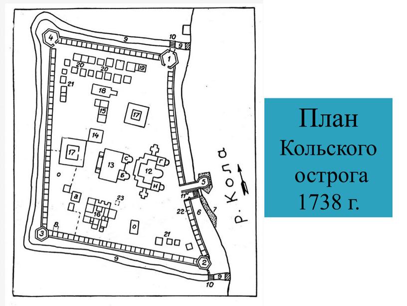 План Кольского острога 1738 г