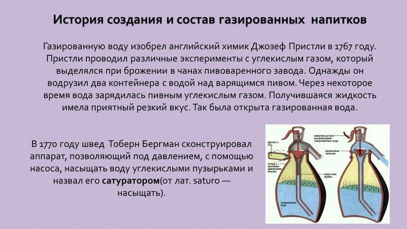 История создания и состав газированных напитков