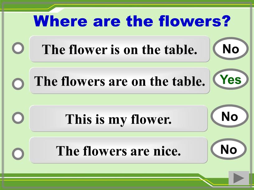 The flower is on the table. The flowers are on the table