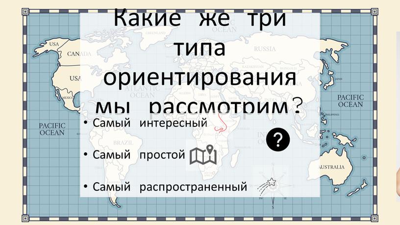 Какие же три типа ориентирования мы рассмотрим?