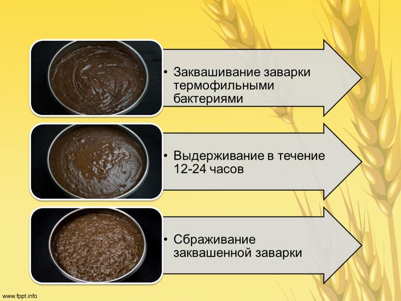 Презентация на тему: "Приготовление заварок. Приготовление теста для заварных видов ржаного хлеба."