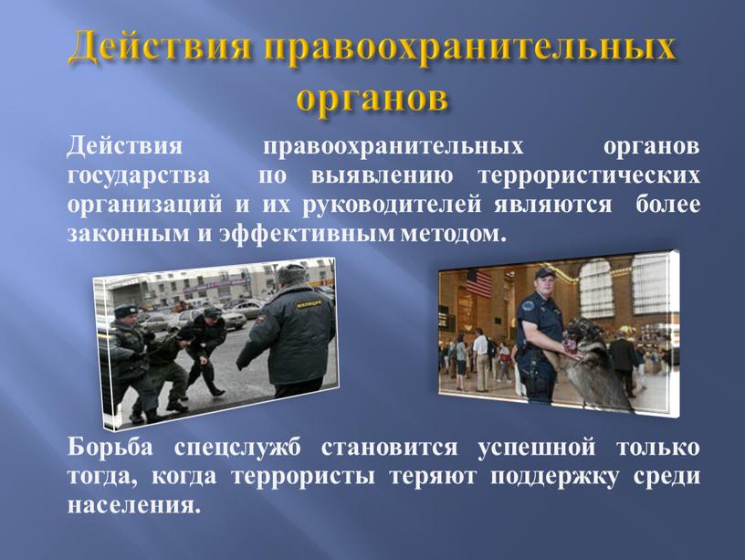 Действия правоохранительных органов