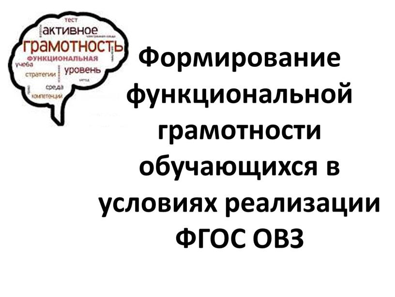 Формирование функциональной грамотности обучающихся в условиях реализации