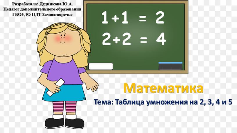 Математика Тема: Таблица умножения на 2, 3, 4 и 5