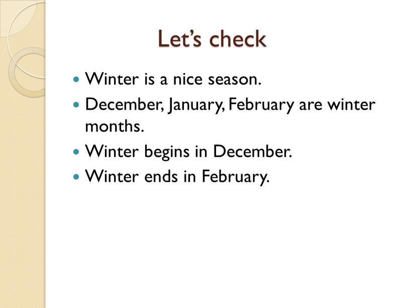 Let’s check Winter is a nice season