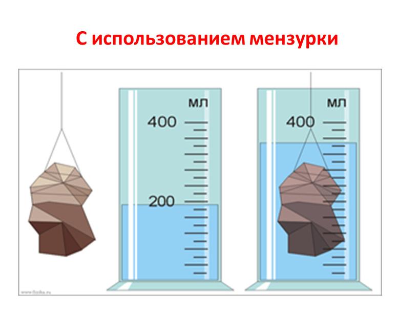 С использованием мензурки