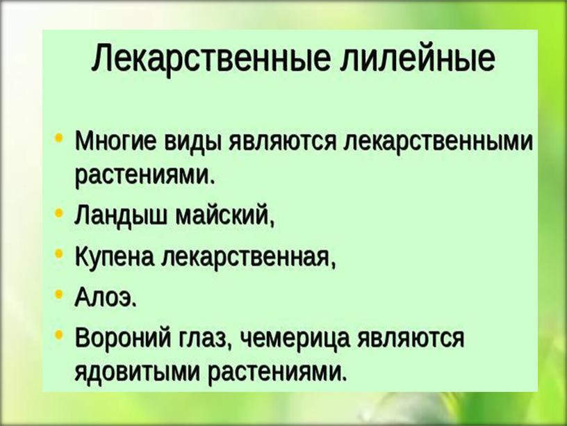 Семейства растений