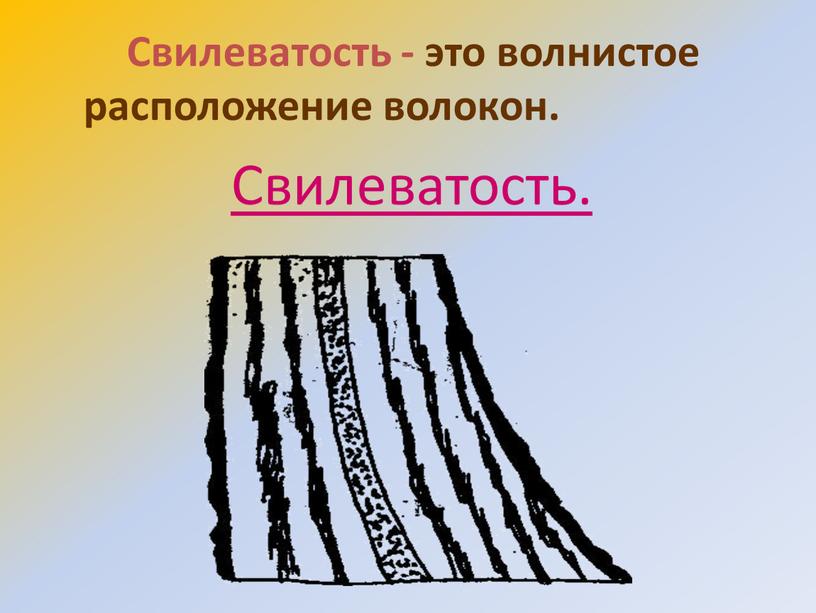 Свилеватость - это волнистое расположение волокон