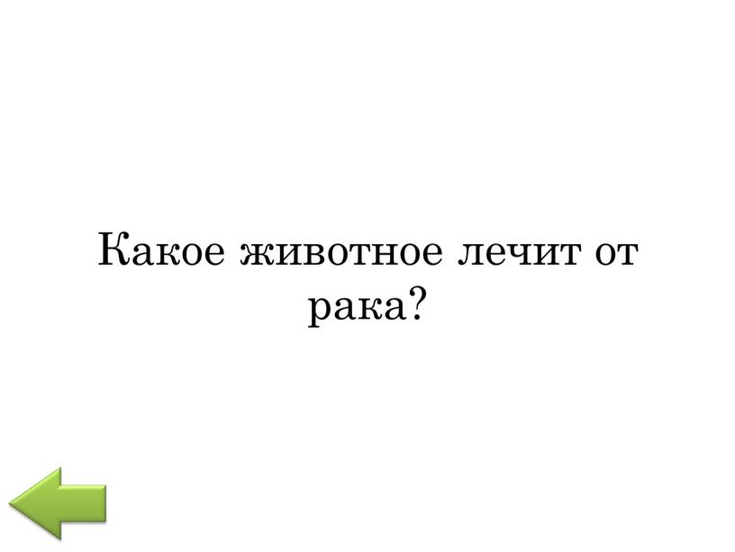 Какое животное лечит от рака?