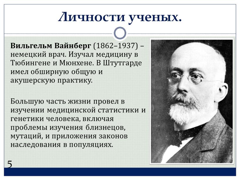 Вильгельм Вайнберг (1862–1937) – немецкий врач