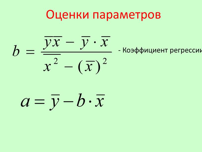 Оценки параметров - Коэффициент регрессии