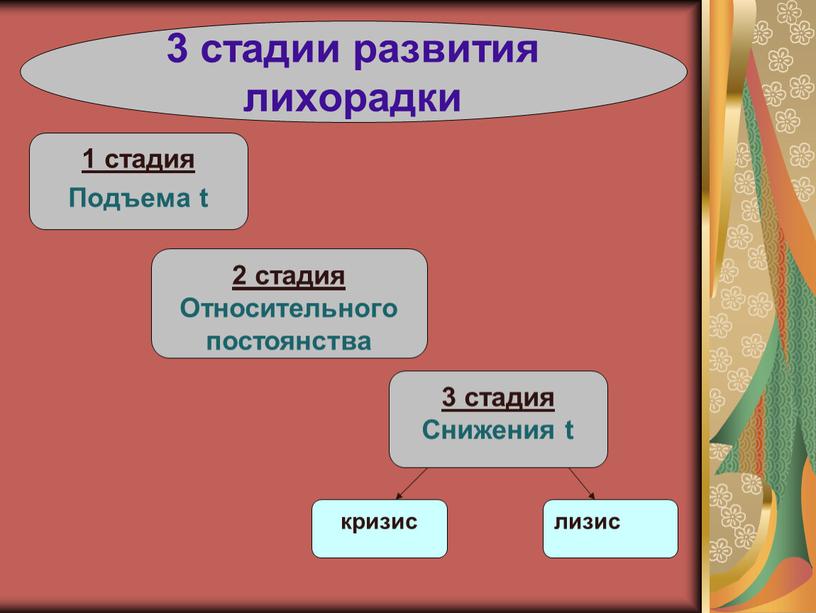 Подъема t 2 стадия Относительного постоянства 3 стадия