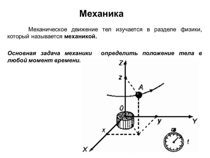 Механика Механическое движение тел изучается в разделе физики, который называется механикой