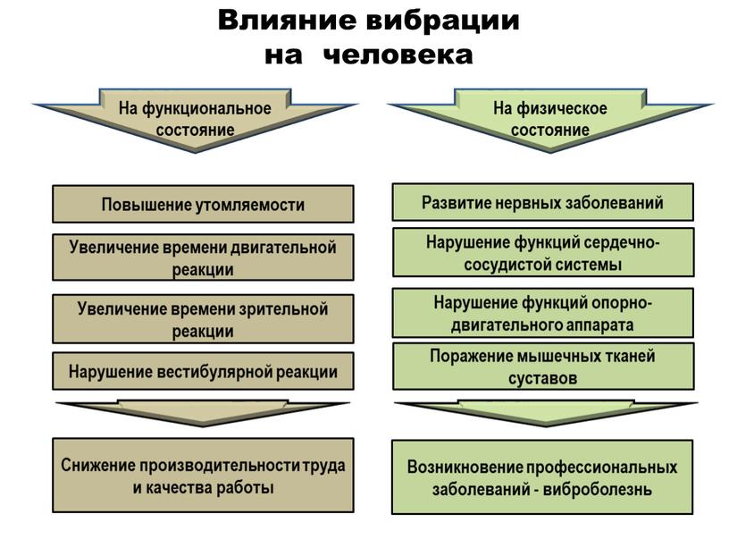 Влияние вибрации на человека На функциональное состояние