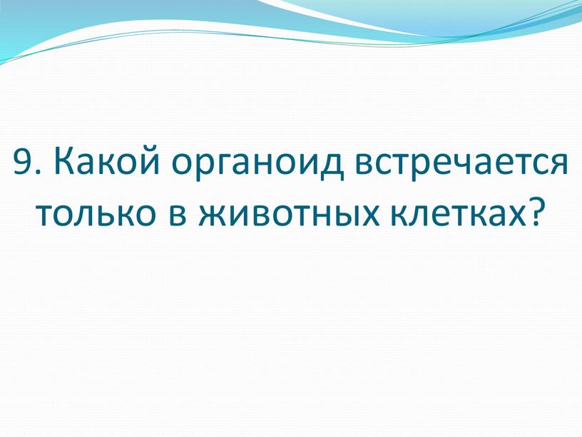 Какой органоид встречается только в животных клетках?