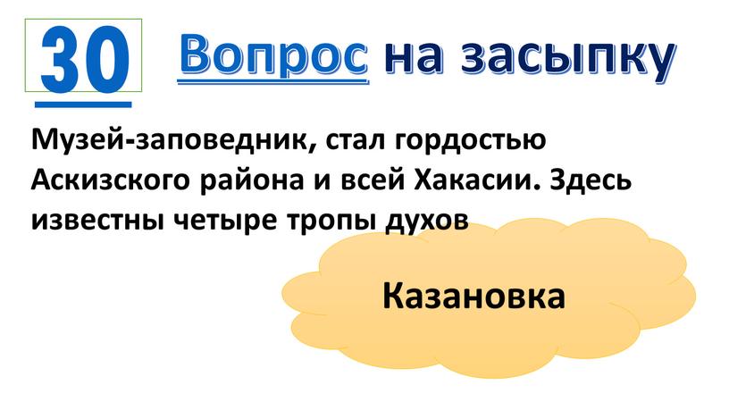 Вопрос на засыпку Казановка Музей-заповедник, стал гордостью