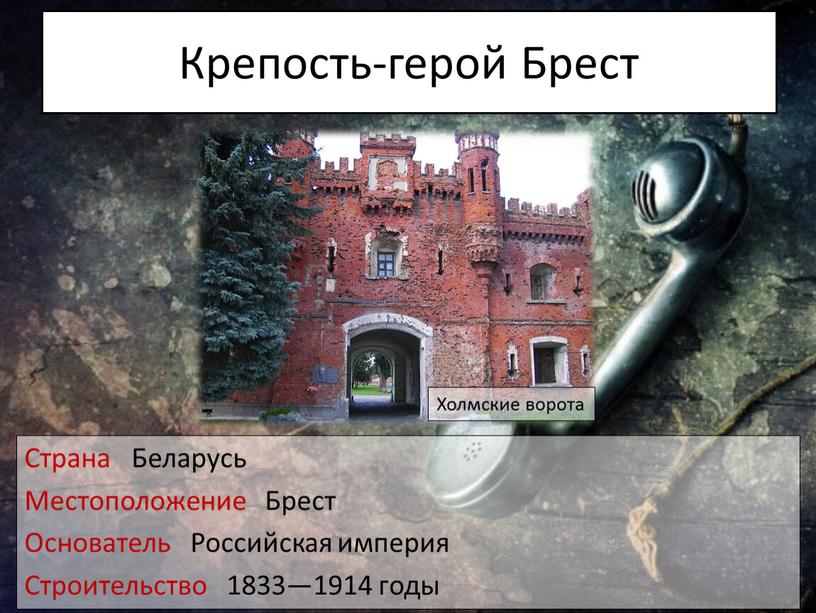 Крепость-герой Брест Страна Беларусь