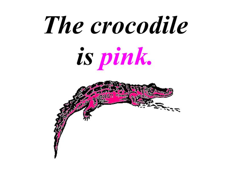 The crocodile is pink.