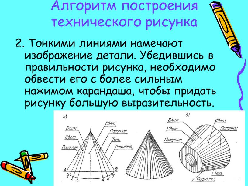 Алгоритм построения технического рисунка 2