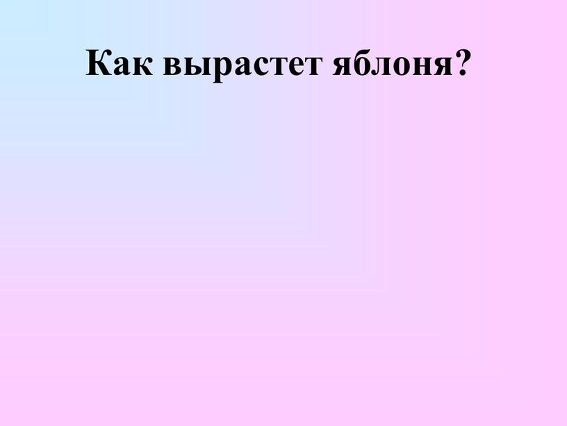 Как вырастет яблоня?