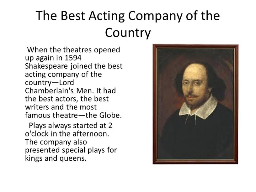 The Best Acting Company of the