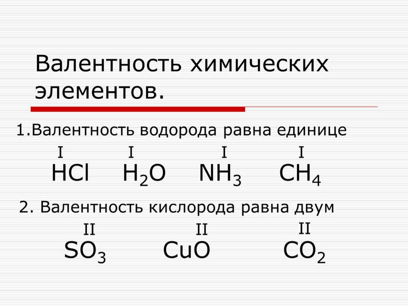 Валентность химических элементов