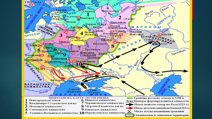 Положение  руси в 11-13 веках