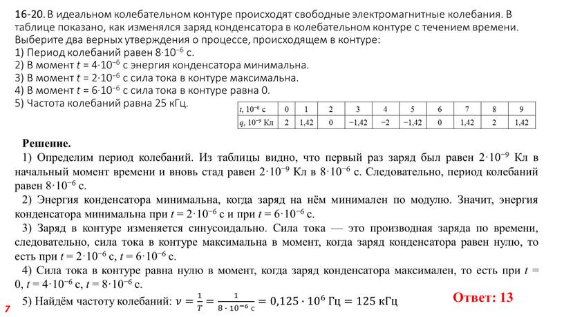 В идеальном колебательном контуре происходят свободные электромагнитные колебания