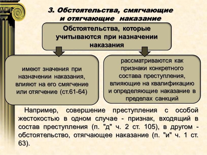 Обстоятельства, смягчающие и отягчающие наказание