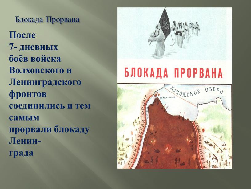 Блокада Прорвана После 7- дневных боёв войска