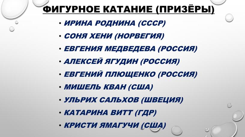 Фигурное катание (призёры) Ирина