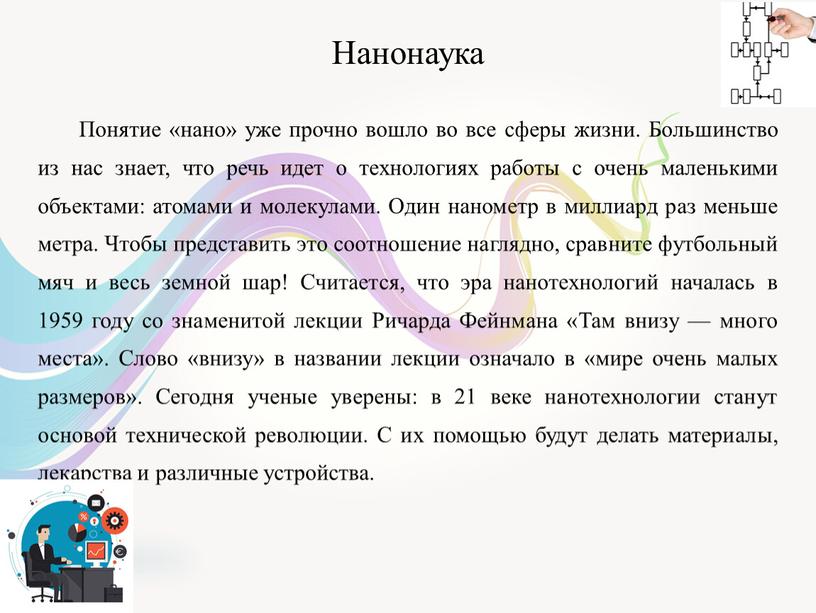 Нанонаука Понятие «нано» уже прочно вошло во все сферы жизни