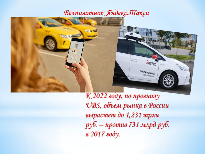 Безпилотное Яндекс.Такси К 2022 году, по прогнозу