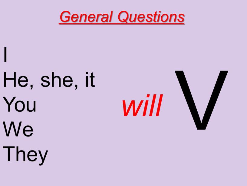 V General Questions I He, she, it