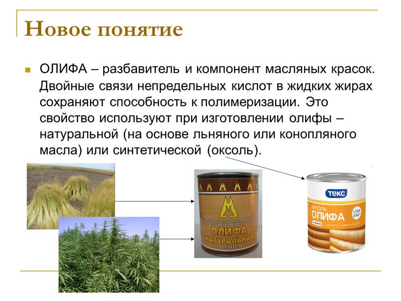 Новое понятие ОЛИФА – разбавитель и компонент масляных красок