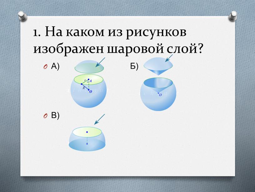 На каком из рисунков изображен шаровой слой?