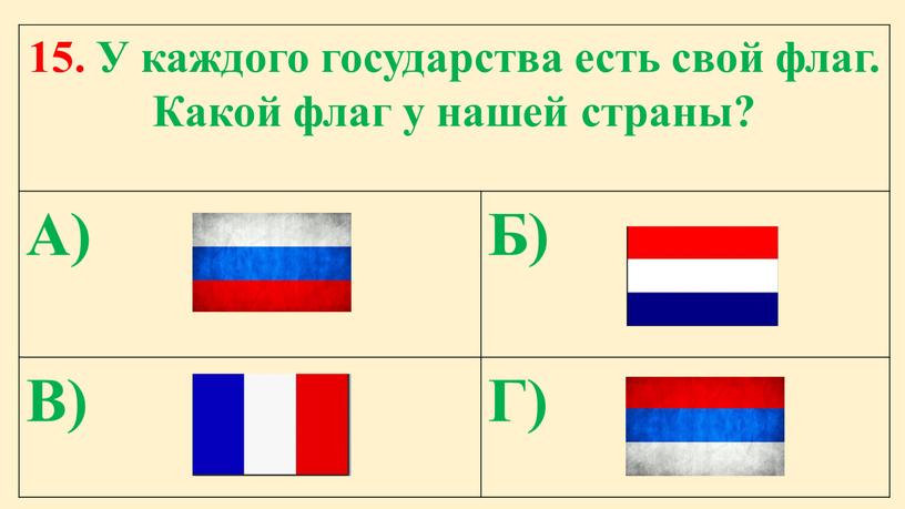 У каждого государства есть свой флаг