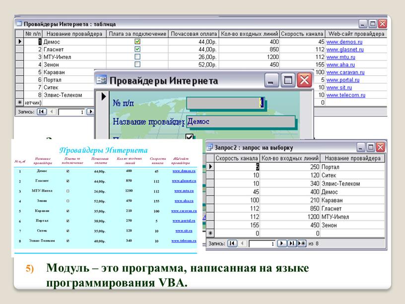 Объекты базы данных Access: Таблица – основной объект