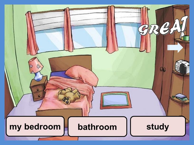 study my bedroom bathroom GREAT