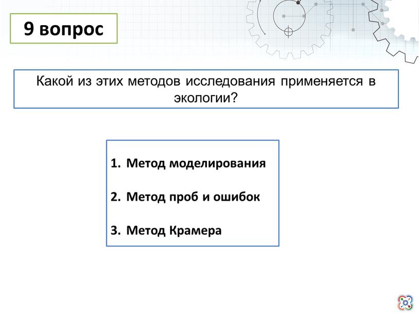 Метод моделирования Метод проб и ошибок