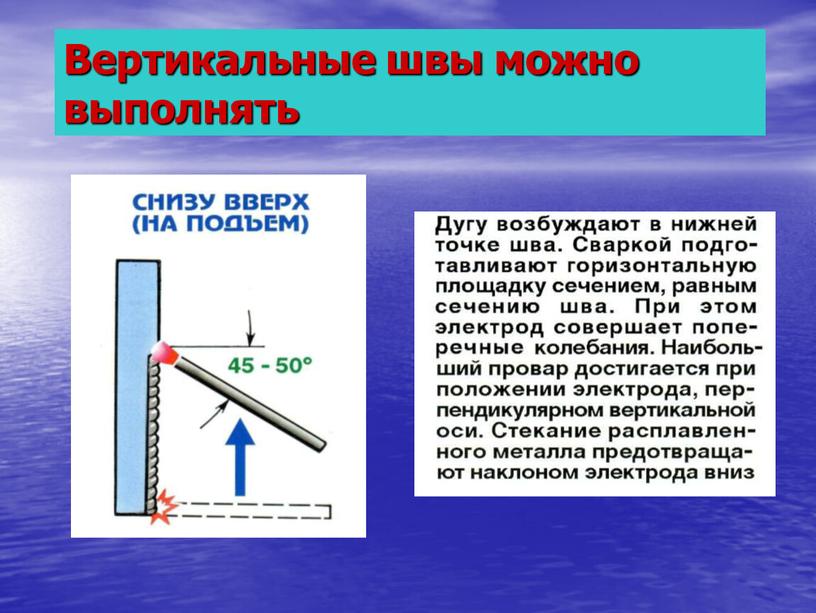 Вертикальные швы можно выполнять