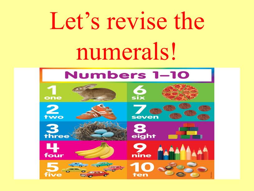 Let’s revise the numerals!