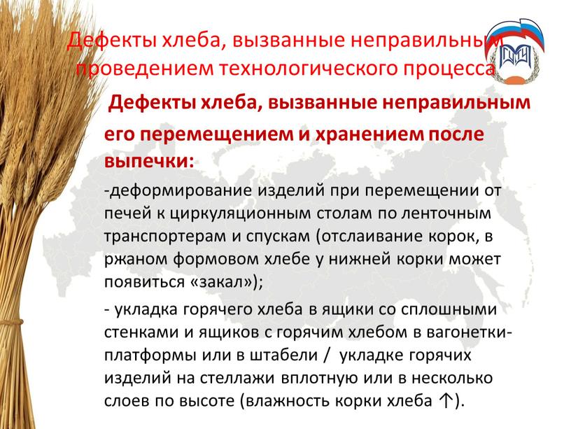 Дефекты хлеба, вызванные неправильным проведением технологического процесса