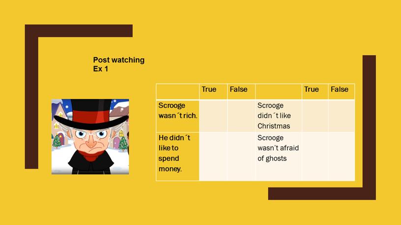 True False True False Scrooge wasn´t rich