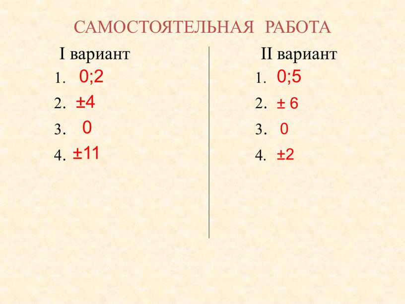 САМОСТОЯТЕЛЬНАЯ РАБОТА