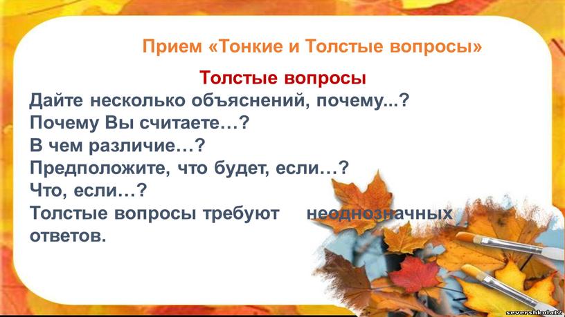 Толстые вопросы Дайте несколько объяснений, почему